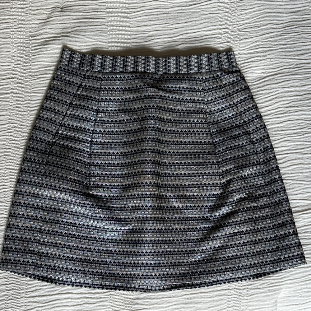 BCBGMaxAzria Black and Gray A-Line Skirt